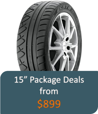 15 inch Tyre and Wheel Packages start at $899.