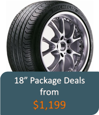 18 inch Tyre and Wheel Packages start at $1,199.