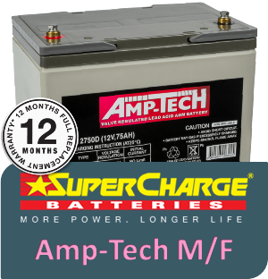 The Amp-Tech maintenance free battery has a 12 month national replacement warranty | St Marys Tyre and Wheel Centre