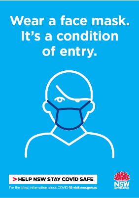 Be covid safe while we're still trading - Wear a face mask.